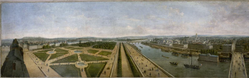 Panorama von Paris vom Dach des Pavillon de Flore in den Tuilerien, ca. 1833