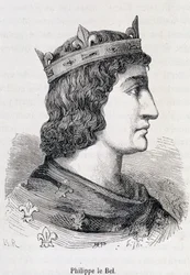 Philipp IV. der Schöne (1268 - 1314) - in „Histoire de France populaire“ von Henri Martin, Jouvet, Paris, T.1