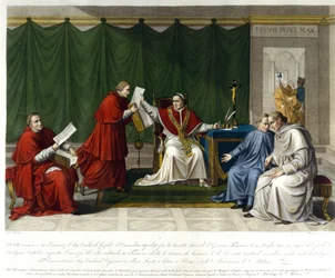 Pius VII. (1742 - 1823) schrieb an Kardinal Consalvi das Konkordat zwischen dem Heiligen Stuhl und Frankreich am 15. Juli