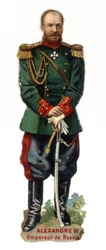Porträt von Alexander III., Kaiser von Russland (1845-1894). Späte Chromolithographie des 19. Jahrhunderts. Private Sammlung.