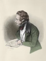 Porträt von Alfred de Vigny (Alfred Victor, Graf von Vigny)