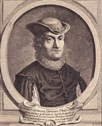 Porträt von Baruch Spinoza (1632-1677), niederländischer Philosoph. Gravur aus dem 18. Jahrhundert.