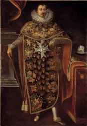 Porträt von Charles Henri de Clermont Thonnerre (1571-1640) im Rittergewand des Ordens des Heiligen Geistes