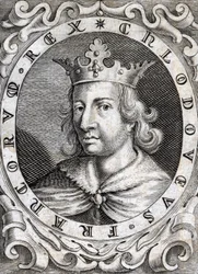 Porträt von Chlodwig II. (? - 657), König von Neustrien, Burgund und Austrasien.
