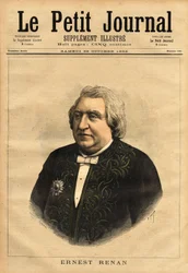 Porträt von Ernest Renan (1823-1892), Schriftsteller, Philologe, Philosoph und Historiker. Populärer Autor von „Das Leben Jesu“, das diese umstrittene Biografie von Jesus enthält, verfasst als die eines gewöhnlichen Mannes und dass die Bibel kritisch