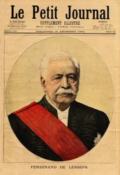 Porträt von Ferdinand de Lesseps (1805-1894), genannt „der große Franzose“, Diplomat und Unternehmer, er ist der Hauptförderer des Suezkanals, der Port-Said am Mittelmeer mit Suez am Roten Meer (Ägypten) verbindet, und des Panamakanals, der den Atlantik m
