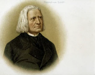 Porträt von Franz Liszt. Chromolithographie des 19. Jahrhunderts