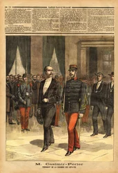 Porträt von Jean Casimir-Perrier (Casimir Perrier, Casimir Perrier, Casimir-Perrier) (1847-1907), neuer Präsident der Abgeordnetenkammer. Gravur in „Le petit journal“ 28/01/1893. Selva-Sammlung