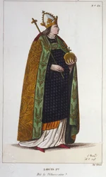 Porträt von Ludwig I. der Fromme (778 - 840), Kaiser des Westens Gravur von 1830