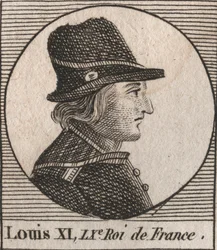 Porträt von Ludwig XI. (1423-1483), König von Frankreich - Porträt von Ludwig XI. von Frankreich (1423-1483), König von Frankreich - Gravur aus „Instruction sur l