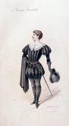 Porträt von Lucio, Tenor in Lucia di Lammermoor, einer Oper von Gaetano Donizetti