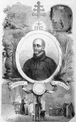 Porträt von Ignatius von Loyola, Gründer der Gesellschaft Jesu (1491-1556) in „Geschichte der Päpste“ von Maurice Lachatre, 19. Jahrhundert