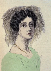 Porträt von Theodore Ulrike Sophie von Levetzow (1804-1899) Letzte Liebe von Johann Wolfgang von Goethe (1749-1832) (Porträt der Baronin Ulrike von Levetzow, letzte Geliebte von Goethe) Gravur