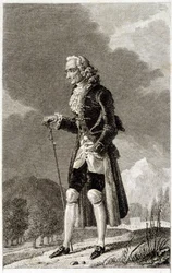 Porträt von Voltaire (1694 - 1778), französischer Schriftsteller und Philosoph, im Alter