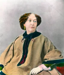 Porträt der Schriftstellerin George Sand (1804-1876) Aurore Dupin, Baronin Dudevant