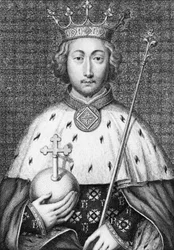 Richard II. (1367 bis 1400), König von England. Gravur des 18. Jahrhunderts