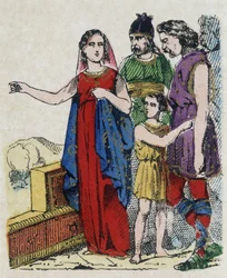 Die heilige Genevieve (422-502), Schutzpatronin von Paris, hielt die Pariser davon ab, ihre Stadt zu verlassen, die 451 von Attila, dem König der Hunnen, bedroht wurde.