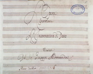 Notenseite für Die Krönung des Darius von Giuseppe Aldrovandini (1703)