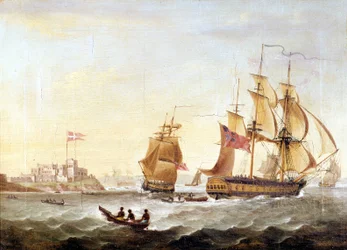 Die dänische Basis von Christiansborg, gebaut 1659 entlang der Küste von Guinea, das Zentrum des Sklavenhandels