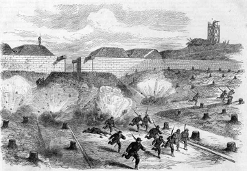 Die Pariser Kommune 1871. Bombardierung des Porte d