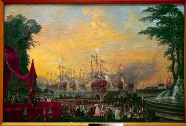 Die Bollwerkflotte in Toulon während des Besuchs des Grafen der Provence und Kaiser Joseph II. von Österreich