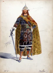 Die Figur des Prinzen Igor für die gleichnamige Oper von Alexander Borodin (1833 - 1887), geschaffen zwischen 1869 und 1886.