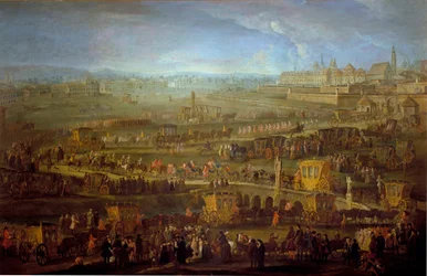 Der Zug des Marquis von Mirepoix mit den französischen diplomatischen Vertretern in Wien