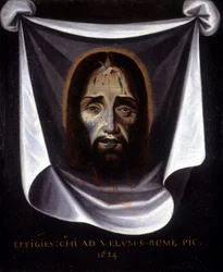Das Abbild Christi gemalt von der Leinwand, die in der Kirche St. Sylvestre in Rom aufbewahrt wird