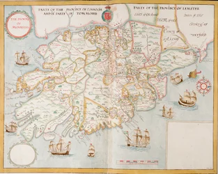 Die Provinz Munster, Irland, um 1595 (Manuskript)