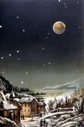 Totale Mondfinsternis. Illustration aus dem 19. Jahrhundert