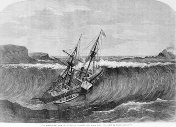 Tsunami 1867. Das Erdbeben in Saint Thomas verursachte die großen Wellen, die 1867 das Linienschiff „La Plata“ trafen