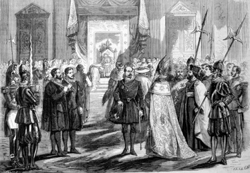 Erstes Vatikanisches Konzil Rom. Papst gibt Audienz an die Väter des Konzils. 1869