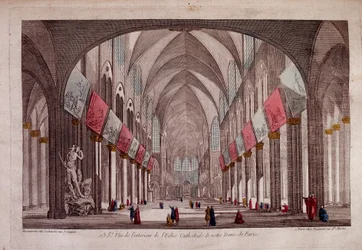 Ansicht des Inneren von Notre-Dame de Paris - optische Ansicht