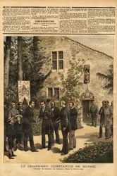 Der Besuch von Konstantin Nikolajewitsch Romanow (1827-1892), Großherzog von Russland und Cousin von Zar Alexander III. (1845-1894), im Haus von Jeanne d