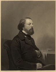 James Sheridan Muspratt (1821-1871), Gründer des Liverpool College of Chemistry (1848) und Autor von "Chemistry" (1860), ca. 1860 (Stich)