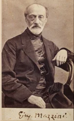 Porträt von Giuseppe Mazzini, mit Autogramm