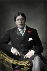 Porträt des Schriftstellers Oscar Wilde. Fotografie des 19. Jahrhunderts
