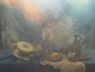 Sanft beleuchtetes Früchtestillleben