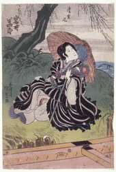 Iwai Hanshirō in der Rolle der Nonne Seigen