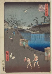 Aoi-Hang, außerhalb des Tora-Tores, Nr.113 aus der Serie "Hundert berühmte Ansichten von Edo"