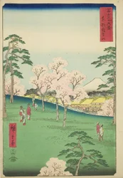 Asuka-Hügel in der östlichen Hauptstadt (Toto Asukayama), aus der Serie "Sechsunddreißig Ansichten des Berges Fuji (Fuji sanjurokkei)"