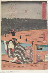 Großes Feuerwerk in Ryogoku, 1847-1852
