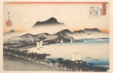 Aufklarendes Wetter bei Awazu am Biwa-See
