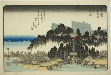 Abendglocke in Ikegami, aus der Serie "Acht Ansichten in der Umgebung von Edo"