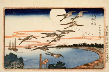 Vollmond in Takanawa, aus Berühmte Orte in der östlichen Hauptstadt von Edo, ca. 1832