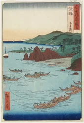Der Goshiki-Strand (Fünffarbenstrand), Provinz Awaji, September 1855