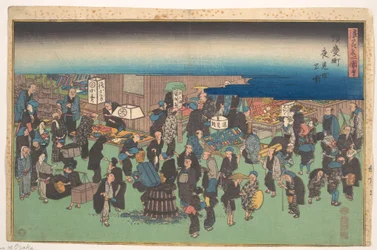 Ansicht der Nachtläden in Junkei-machi
