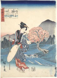 Kōya in der Provinz Ki’i, aus der Serie Sechs Juwelenflüsse in alten Gedichten