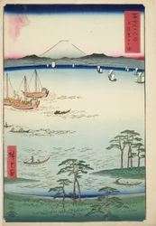 Kurodo-Bucht in der Provinz Kazusa, aus der Serie Sechsunddreißig Ansichten des Berges Fuji