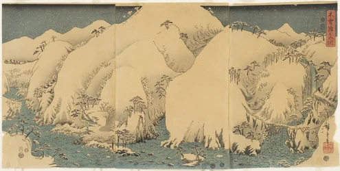 Berg und Fluss am Kiso-Pass, August 1857